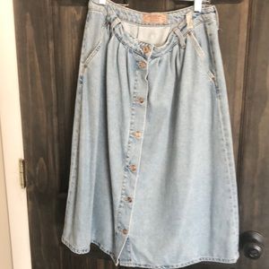 Zara midi denim skirt